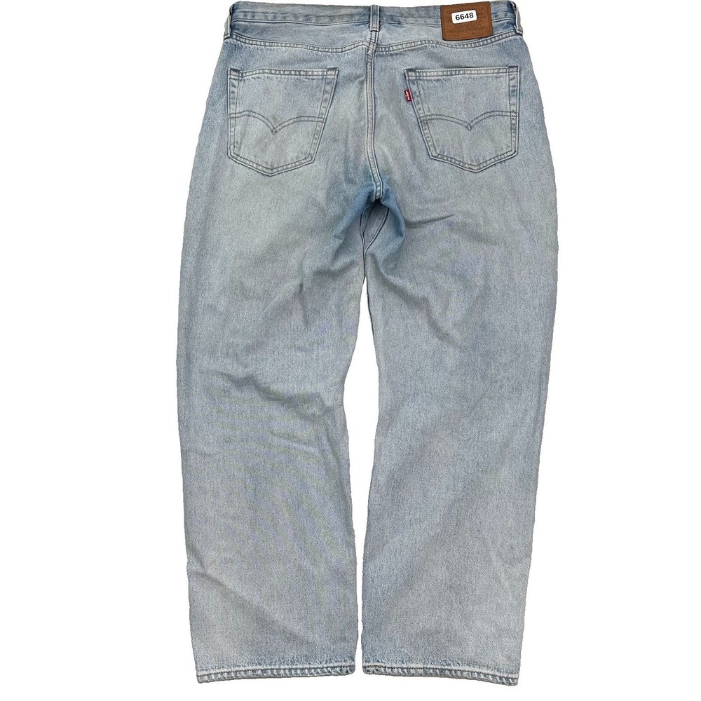 Levi's 568 Big E Premium Loose Straight Jeans Men 34x30 Cotton Light Blue Denim